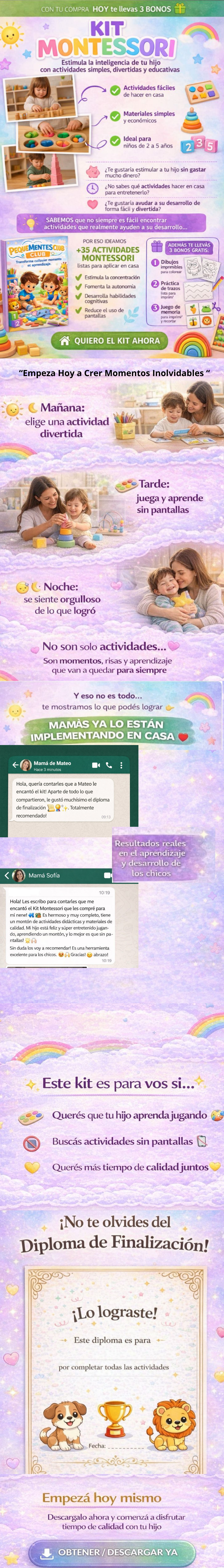 Kit Montessori-Aprende Jugando+ 3 Bonos de Regalo